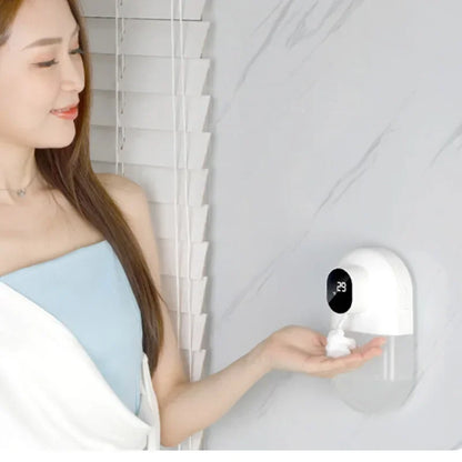 USB automatic soap dispenser by BackupMyFilesNow.com, wall-mounted with foam induction, 500ml capacity for bathroom use