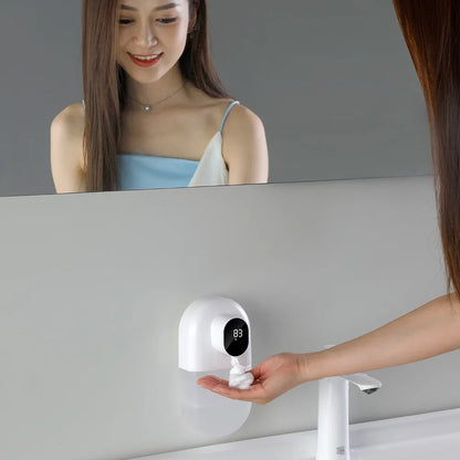 USB automatic soap dispenser from BackupMyFilesNow.com, wall-mounted with foam induction, 500ml bathroom accessory for hands-free soap dispensing.