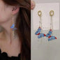 925 silver Korean fashion pearl tassel earrings for women, featuring zircon accents and elegant pearl dangles.