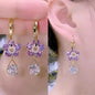 925 silver Korean fashion pearl tassel earrings with zircon accents for women, featuring elegant pearl and crystal design.