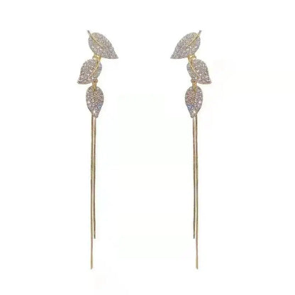 925 silver Korean fashion pearl tassel earrings for women featuring zircon accents and luxurious pearl details.