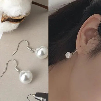 925 silver Korean fashion pearl tassel earrings for women featuring zircon accents and elegant pearl detailing.