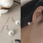 925 silver Korean fashion pearl tassel earrings for women featuring zircon accents and elegant pearl detailing.