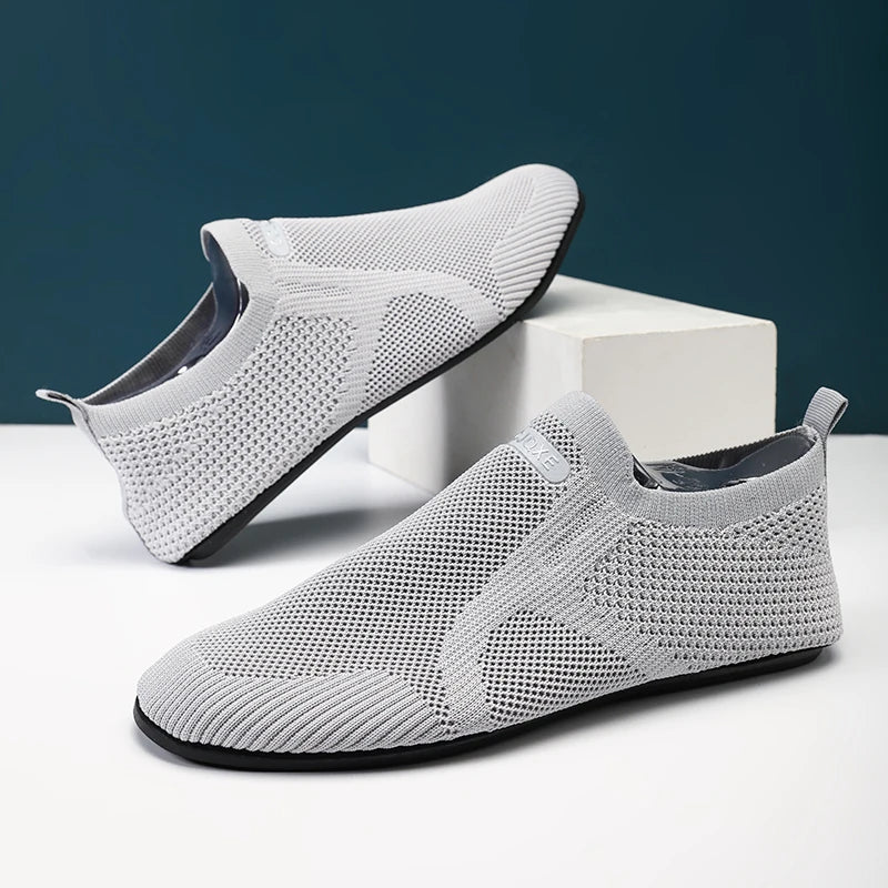 Blue men's four seasons casual shoes by BackupMyFilesNow.com, designed for indoor and outdoor comfortable, fashionable footwear.