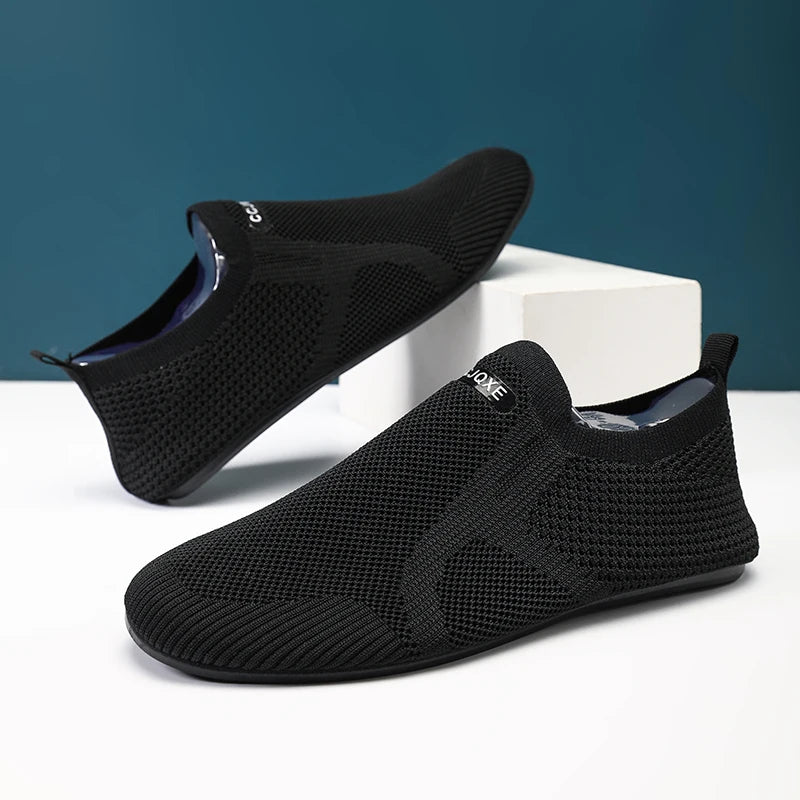 Blue men's four seasons casual shoes by BackupMyFilesNow.com, suitable for indoor and outdoor wear with a comfortable design.