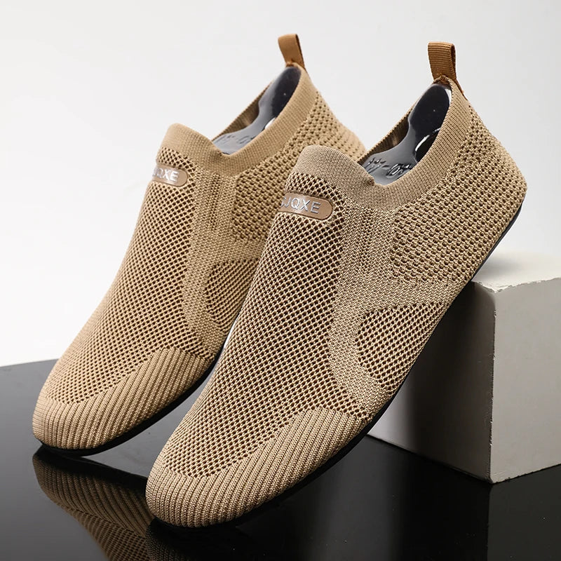Men's blue four seasons casual shoes by BackupMyFilesNow.com, comfortable indoor and outdoor footwear, stylish and versatile.