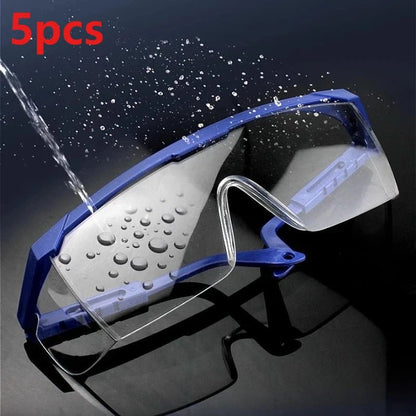 Set of 5 BACKUPMYFILESNOW.COM® safety glasses with anti-splash, dustproof, windproof goggles for work and cycling protection.