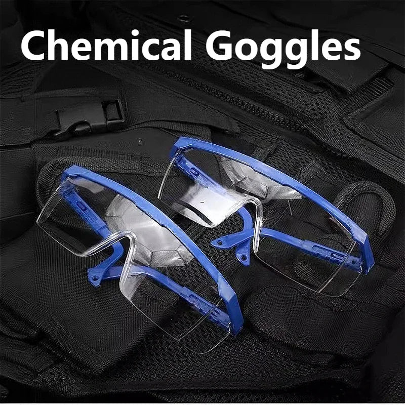 Set of 5 BACKUPMYFILESNOW.COM® safety glasses with anti-splash, windproof, and dustproof goggles for work or cycling protection.