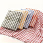Set of 5 colorful plaid dishcloths from BackupMyFilesNow.com, absorbent kitchen cleaning cloths for table and surface cleaning.