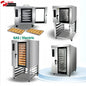 Commercial CE ETL 5/10/12 tray convection oven with steam injection, hot air circulation, and combi oven features for professional kitchens.