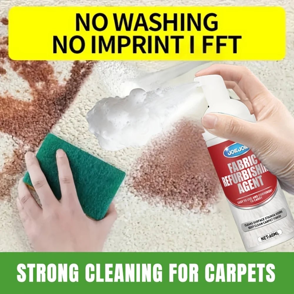 BackupMyFilesNow® 60ml professional fabric and upholstery cleaner spray for deep cleaning carpets, sofas, and car interiors.