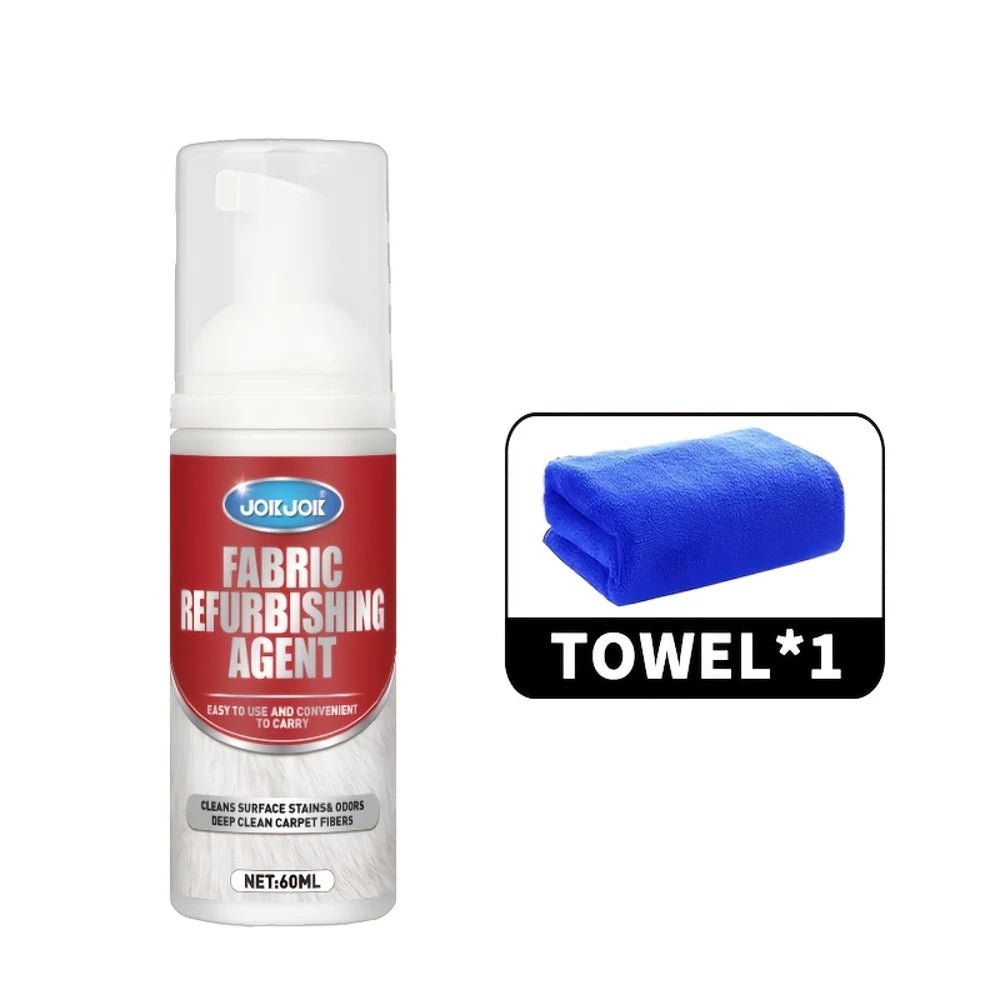 Professional fabric and upholstery cleaner spray in a 60ml bottle, suitable for carpets, sofas, and car interiors.