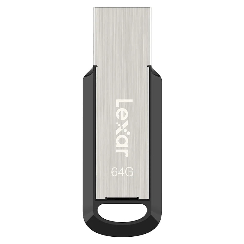 Lexar JumpDrive M400 Metal USB 3.2 Gen 1 flash drive in black, 64GB capacity, with key style for PC storage and data transfer.