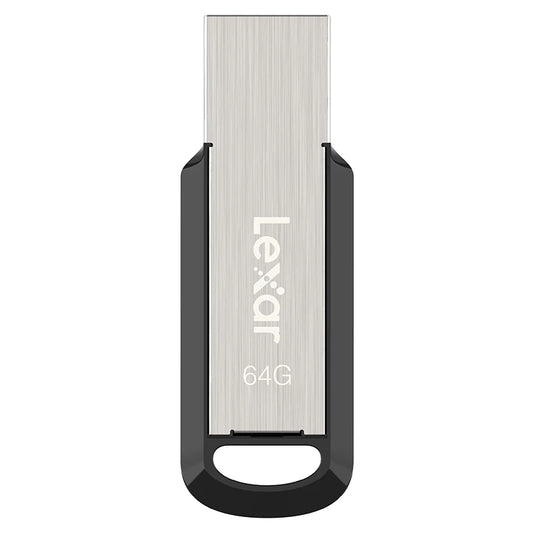 Lexar JumpDrive M400 Metal USB 3.2 Gen 1 flash drive in black, 64GB capacity, with key style for PC storage and data transfer.