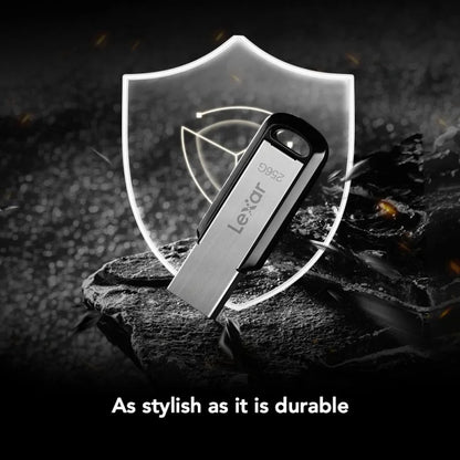 Lexar JumpDrive M400 Metal USB 3.2 Gen 1 flash drive in black, 64GB capacity, with key style design for PC data storage.