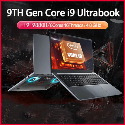 15.6-inch Intel Core i9-12900H laptop with 64GB RAM, 2TB SSD, Windows 11, fingerprint unlock, ultrabook design.