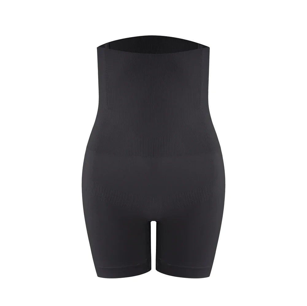 Black women's knitted high waist underwear shorts with a comfortable fit, designed for everyday wear and style.