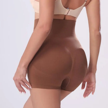 Black women's knitted high waist underwear shorts with comfortable fit, designed for everyday wear and stylish comfort.