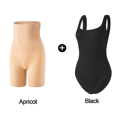 Black women's knitted high waist underwear shorts with a comfortable fit, designed for everyday wear.