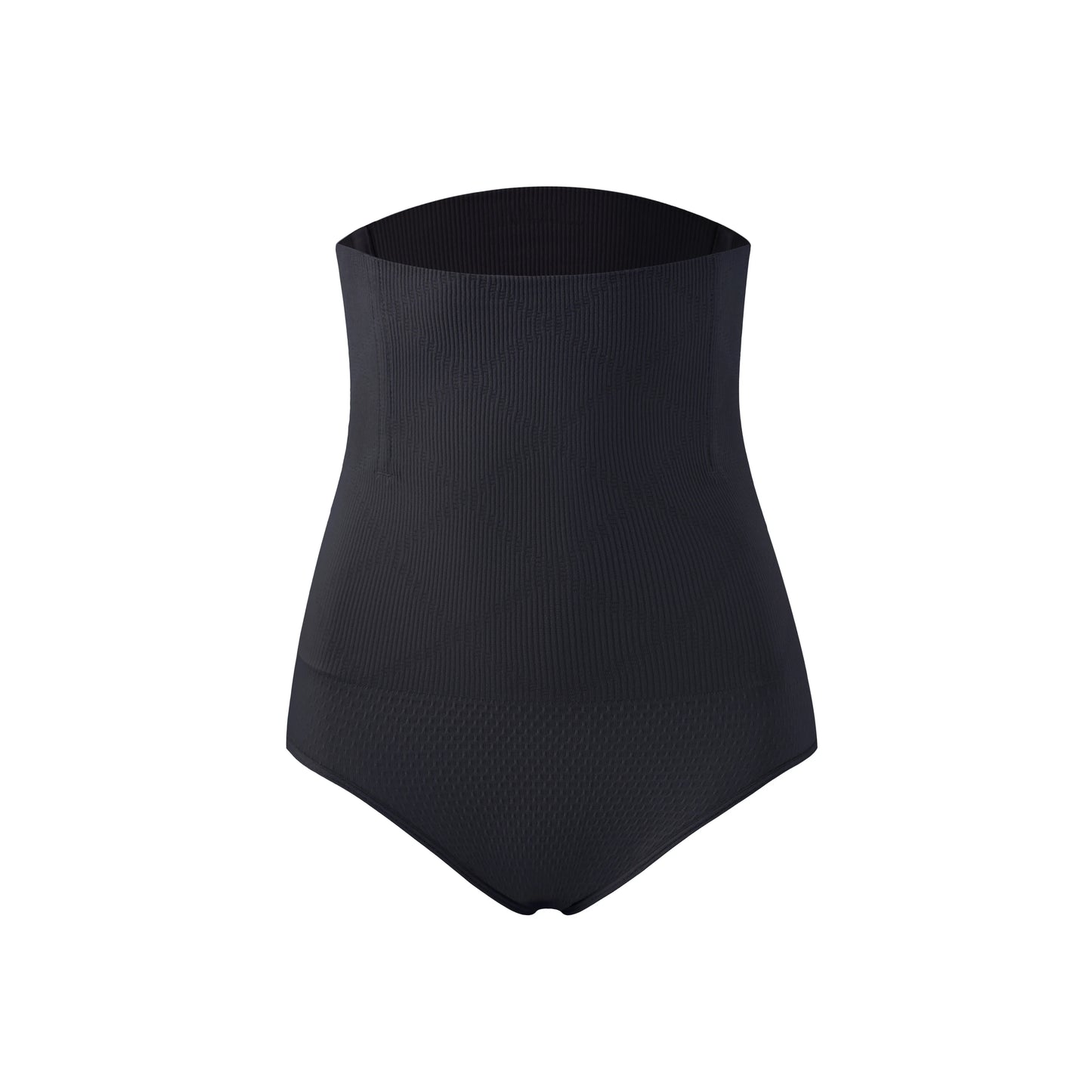 Black women's knitted high waist underwear shorts with a comfortable fit, designed for everyday wear.