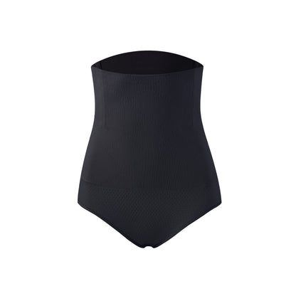 Black women's knitted high waist underwear shorts with a comfortable fit, designed for everyday wear.