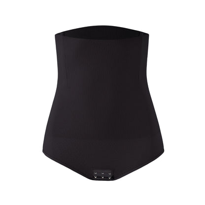 Black women's knitted high waist underwear shorts with comfortable, stretchy fabric and a snug fit.