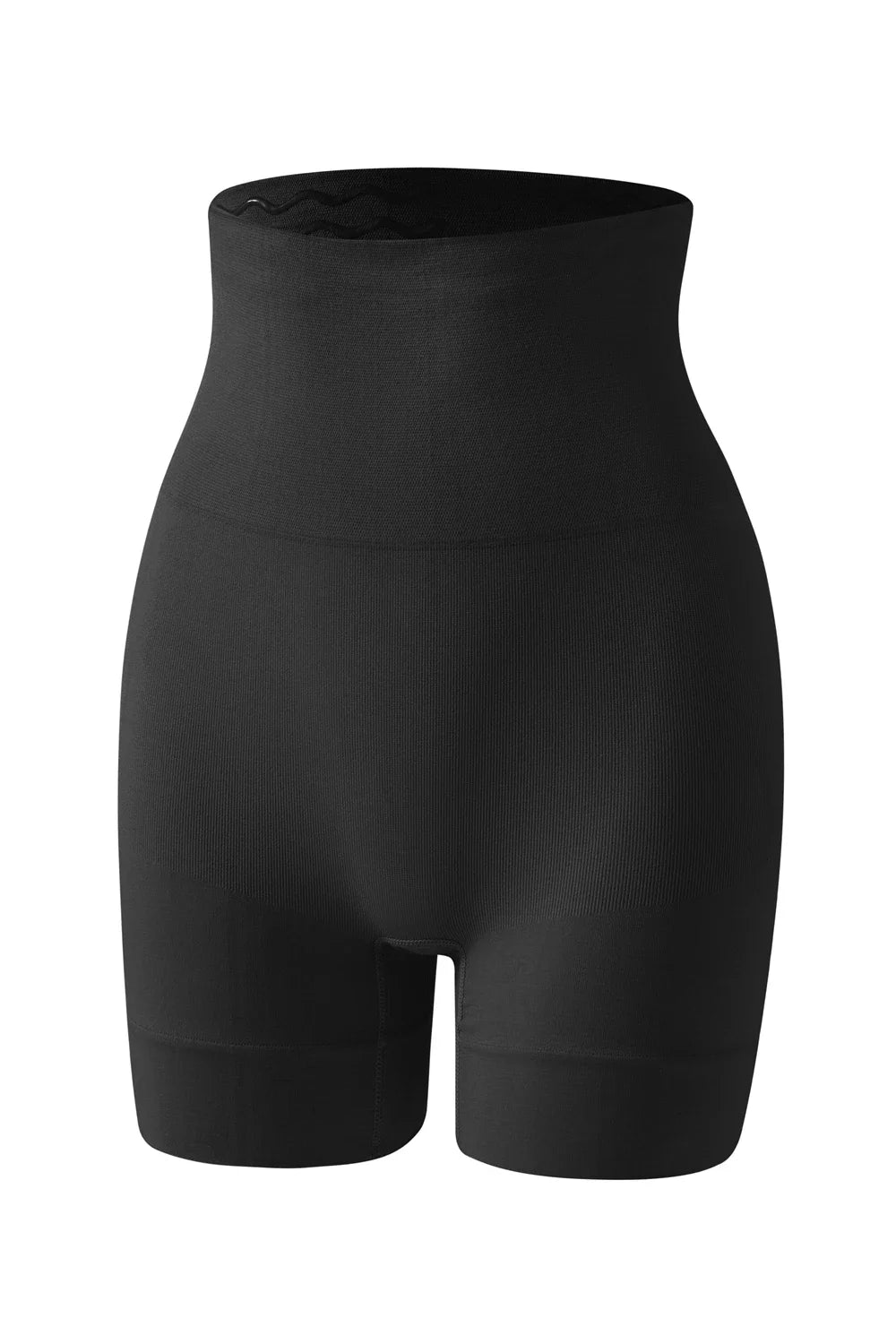 Black women's knitted high waist underwear shorts with a comfortable and stretchy fit, designed for everyday wear.