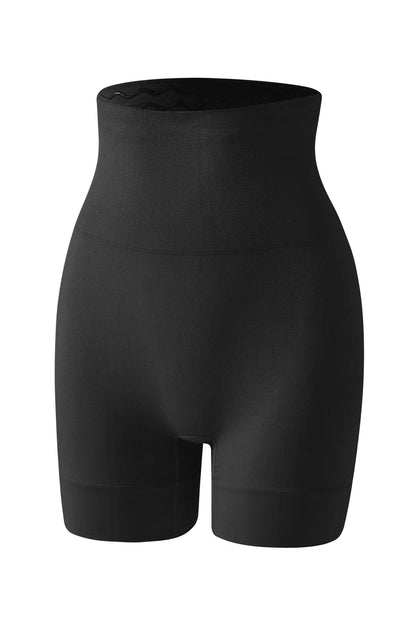 Black women's knitted high waist underwear shorts with a comfortable and stretchy fit, designed for everyday wear.