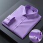 White bamboo fiber men's long sleeve anti-wrinkle dress shirt for slim fit, available in sizes S to 8XL, from BACKUPMYFILESNOW.COM®.