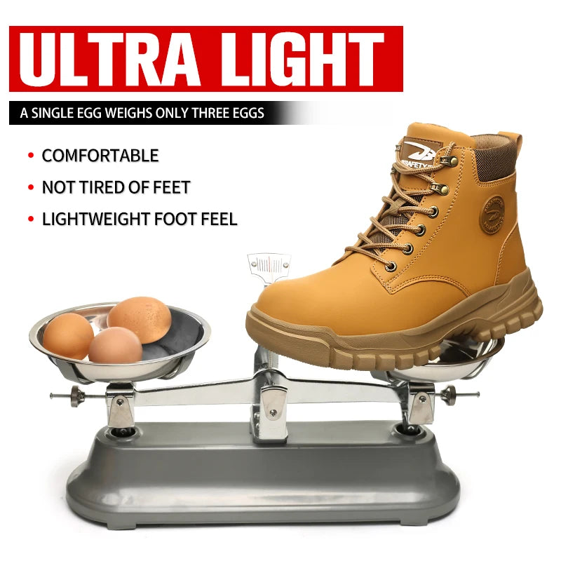 Lightweight black steel toe shoes for men and women, durable construction safety sneakers with anti-smash steel toe protection.