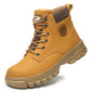 Lightweight black steel toe shoes for men and women, safety work sneakers with anti-smash steel toe protection and durable construction