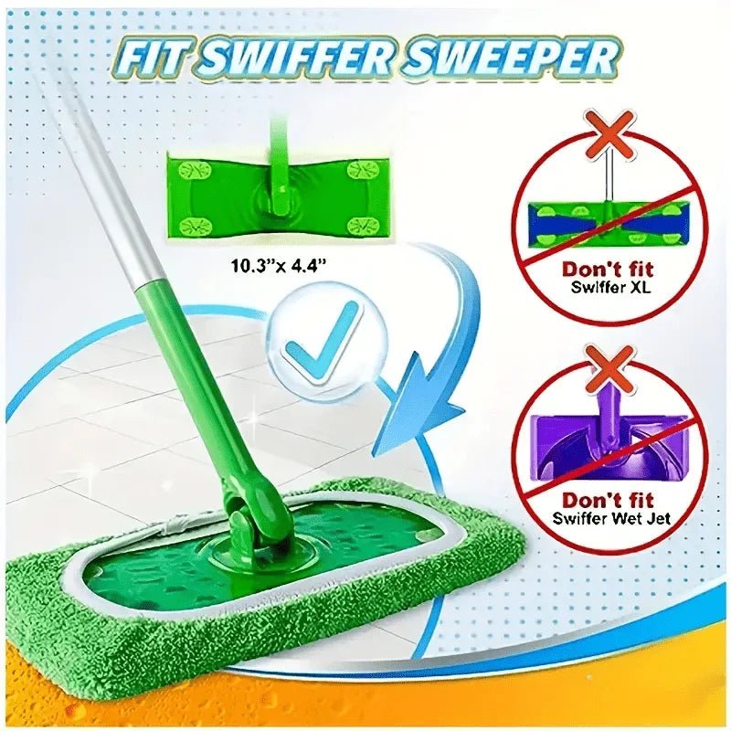 Set of 6 microfiber reusable mop mats for dry and wet floors, compatible with flat mops, by BACKUPMYFILESNOW.COM®.