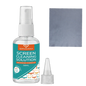 ServaVexa screen cleaner spray kit with microfiber cloth for laptops, phones, TVs, monitors, tablets; streak-free lens cleaning solution.