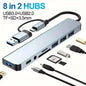 BackupMyFilesNow 8-in-1 USB C hub with 4K HDMI, RJ45, SD/TF card readers, and fast charging for MacBook and laptops.