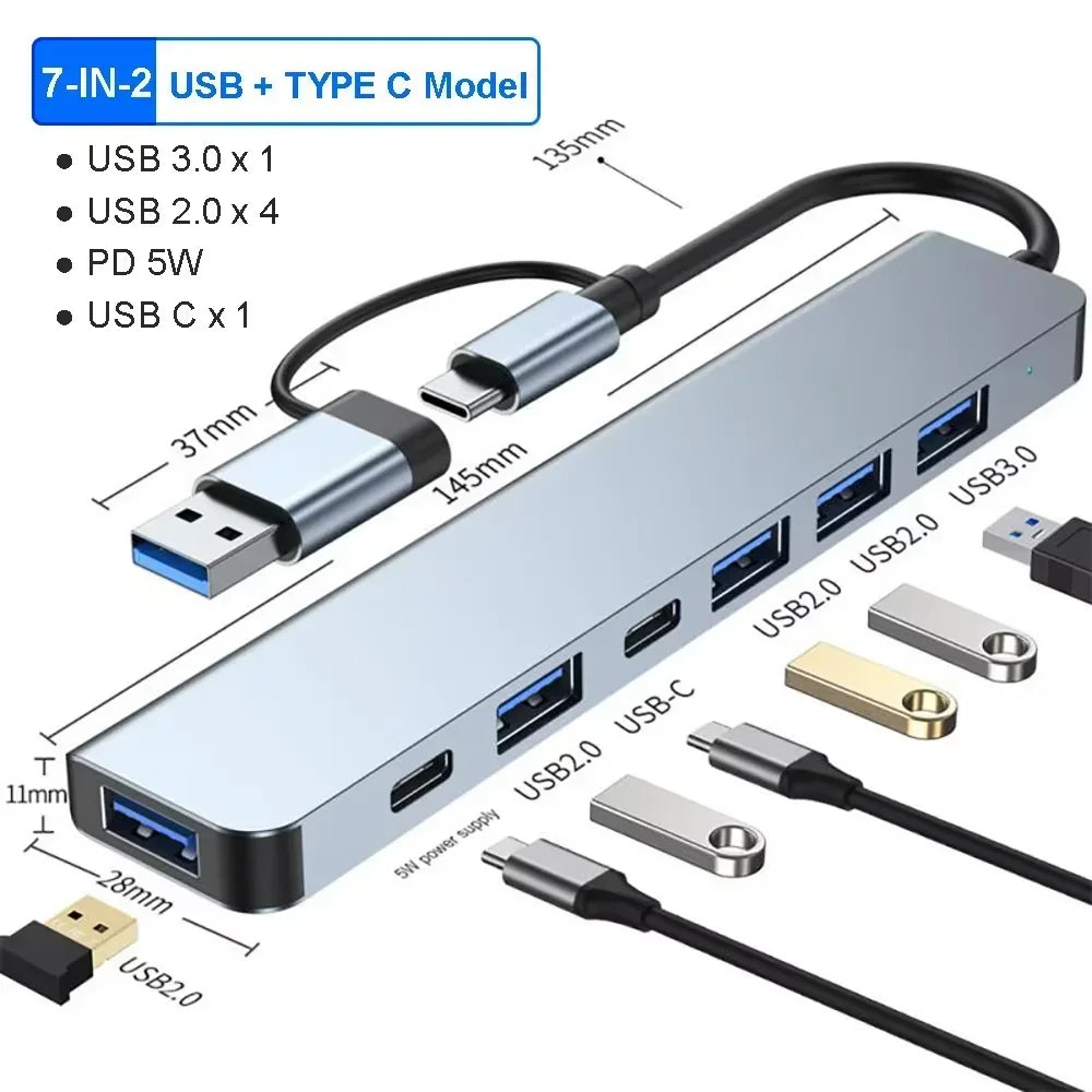 BackupMyFilesNow.com 8-in-1 USB C Hub with 4K HDMI, RJ45, SD/TF card reader, and fast charging for MacBook and laptops.