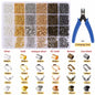 Jewelry making supplies kit with tools, earring charms, jewelry wires, and findings for jewelry making and repair.