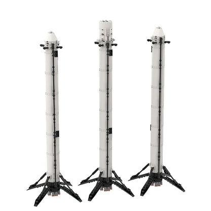 MOC Falcon Heavy Carrier Saturn V scale SpaceX spaceship building blocks by BACKUPMYFILESNOW.COM® with 713 pieces.