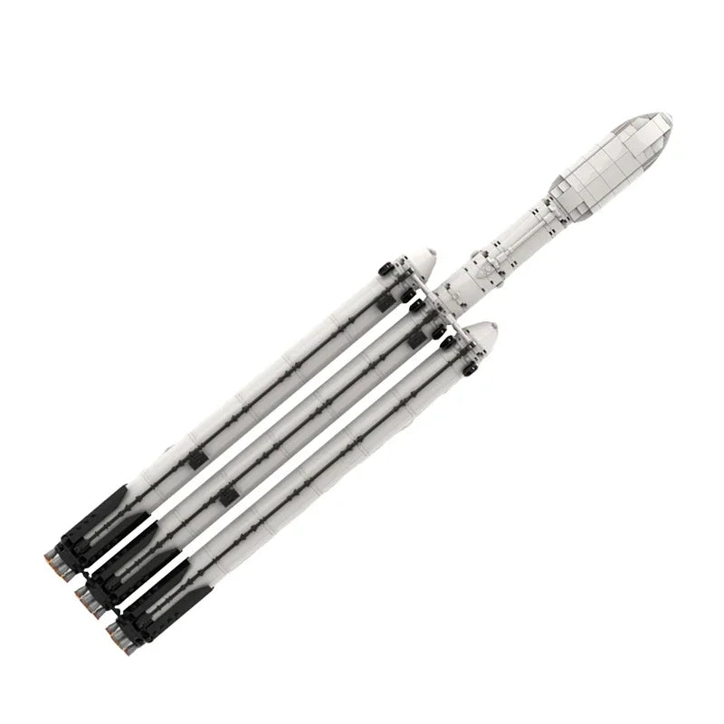 MOC Falcon Heavy Carrier Saturn V scale SpaceX spaceship building blocks with 713 pieces by BACKUPMYFILESNOW.COM®