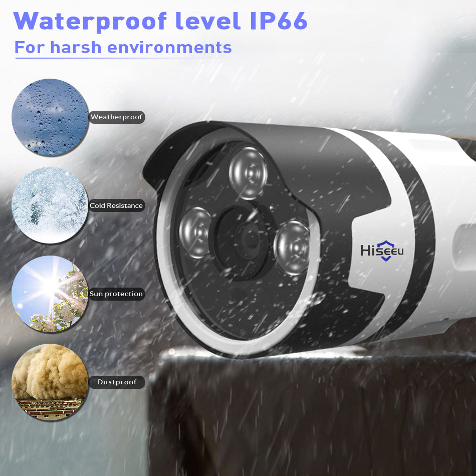 Wireless security camera from BackupMyFilesNow.com with waterproof IP design, 720p HD resolution, suitable for indoor and outdoor use.