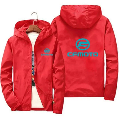 Men's SpaceX logo hoodie in black, casual zipper jacket with print, suitable for spring and autumn, sporty protective design.
