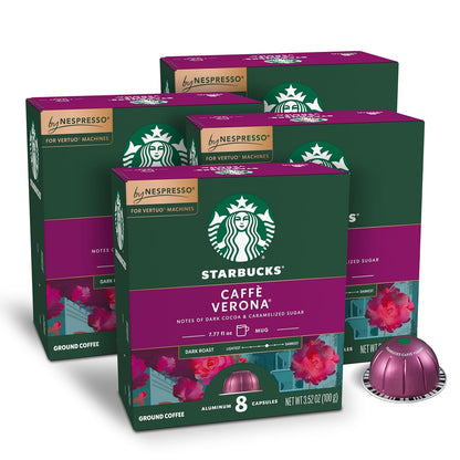 Starbucks by Nespresso Vertuo Sumatra dark roast coffee pods, 32-count pack, compatible with Vertuo machines, brews 7.8 oz.
