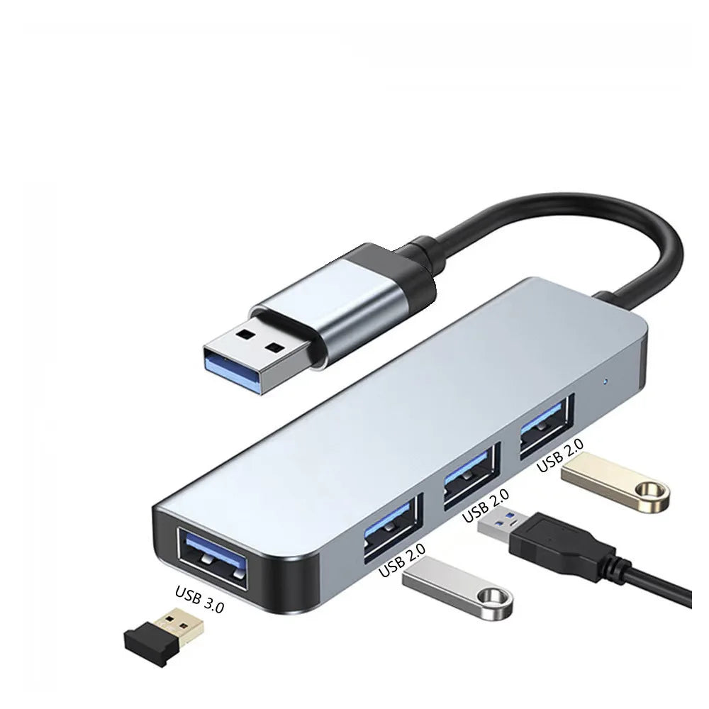 8-in-1 USB 3.0 and Type-C hub with SD/TF card reader, 3.5mm audio jack, dual-head design for laptops, by BackupMyFilesNow.com