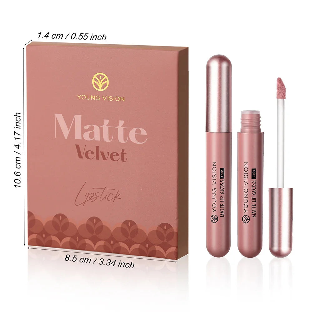 Set of 6 HANDAIYAN non-stick cup liquid lipsticks with matte finish, long-lasting lip gloss resistant to fading in a gift box.