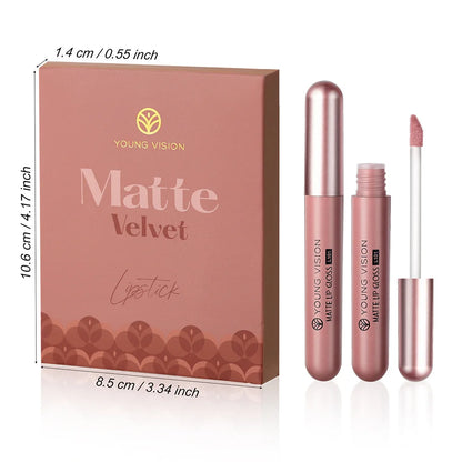 Set of 6 HANDAIYAN non-stick cup liquid lipsticks with matte finish, long-lasting lip gloss resistant to fading in a gift box.