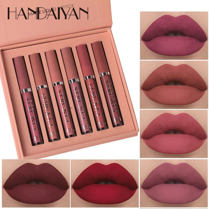 Set of 6 HANDAIYAN non-stick cup liquid lipsticks with matte finish and long-lasting, fade-resistant lip gloss from BackupMyFilesNow.com