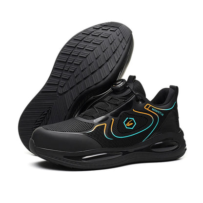 Men's steel toe work shoes by BackupMyFilesNow.com, lightweight safety boots with anti-smash and anti-puncture protection.