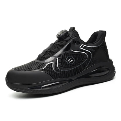 Men's steel toe work shoes by BackupMyFilesNow.com, lightweight safety boots with anti-smash and anti-puncture protection.