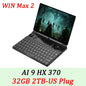 Durable GPD Win Max 2 gaming laptop with 32GB RAM, 1TB SSD, AMD 8840U CPU, compact mini PC design.
