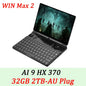 GPD Win Max 2 gaming laptop with 32GB RAM, 1TB SSD, AMD 8840U CPU, durable design, and compact mini PC form factor.