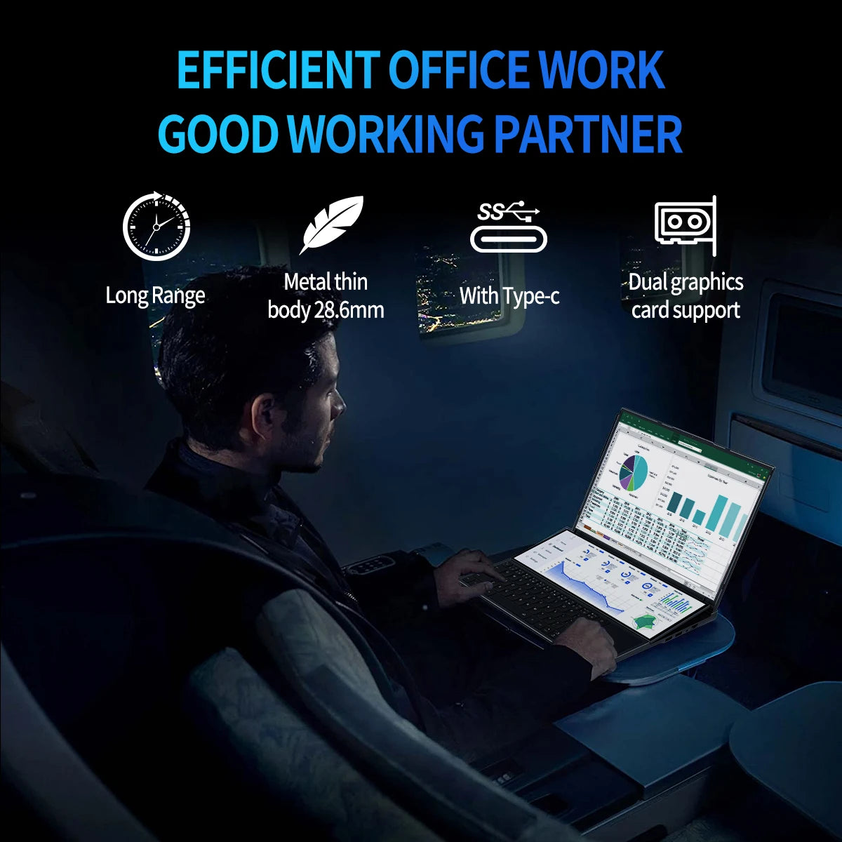 Topton dual-screen gaming laptop with 16-inch IPS display, 14-inch touch screen, Intel i9, 64GB RAM, 4TB SSD, slim design.